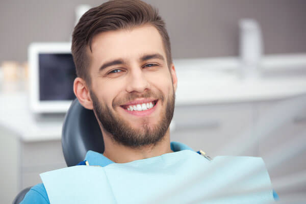 man in dental chair